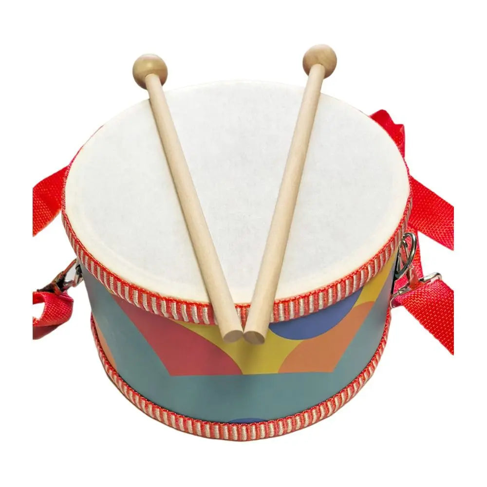 Kids Wooden Percussion Drum – Animal Pattern & Carry Strap