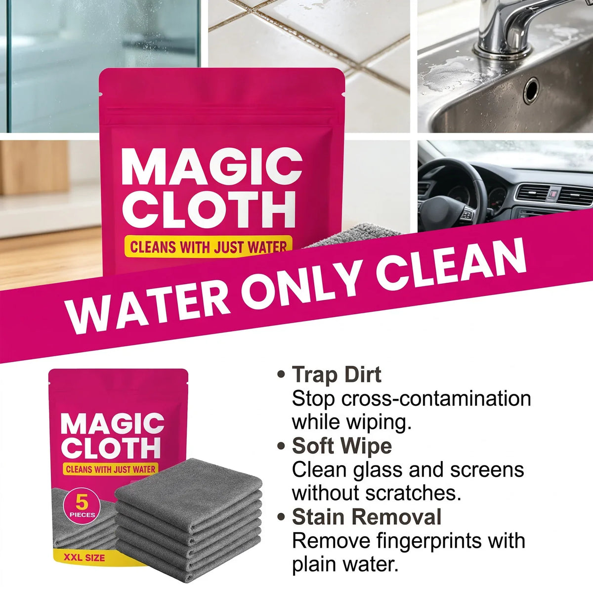 Microfiber Cleaning Cloths 5-Pack – Streak & Lint Free