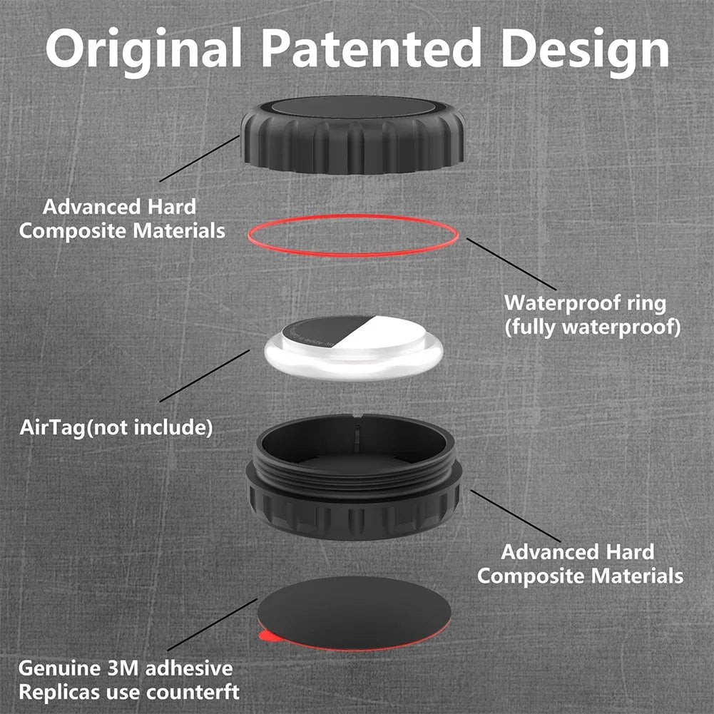 Waterproof Apple AirTag Holder Case with Adhesive Sticker