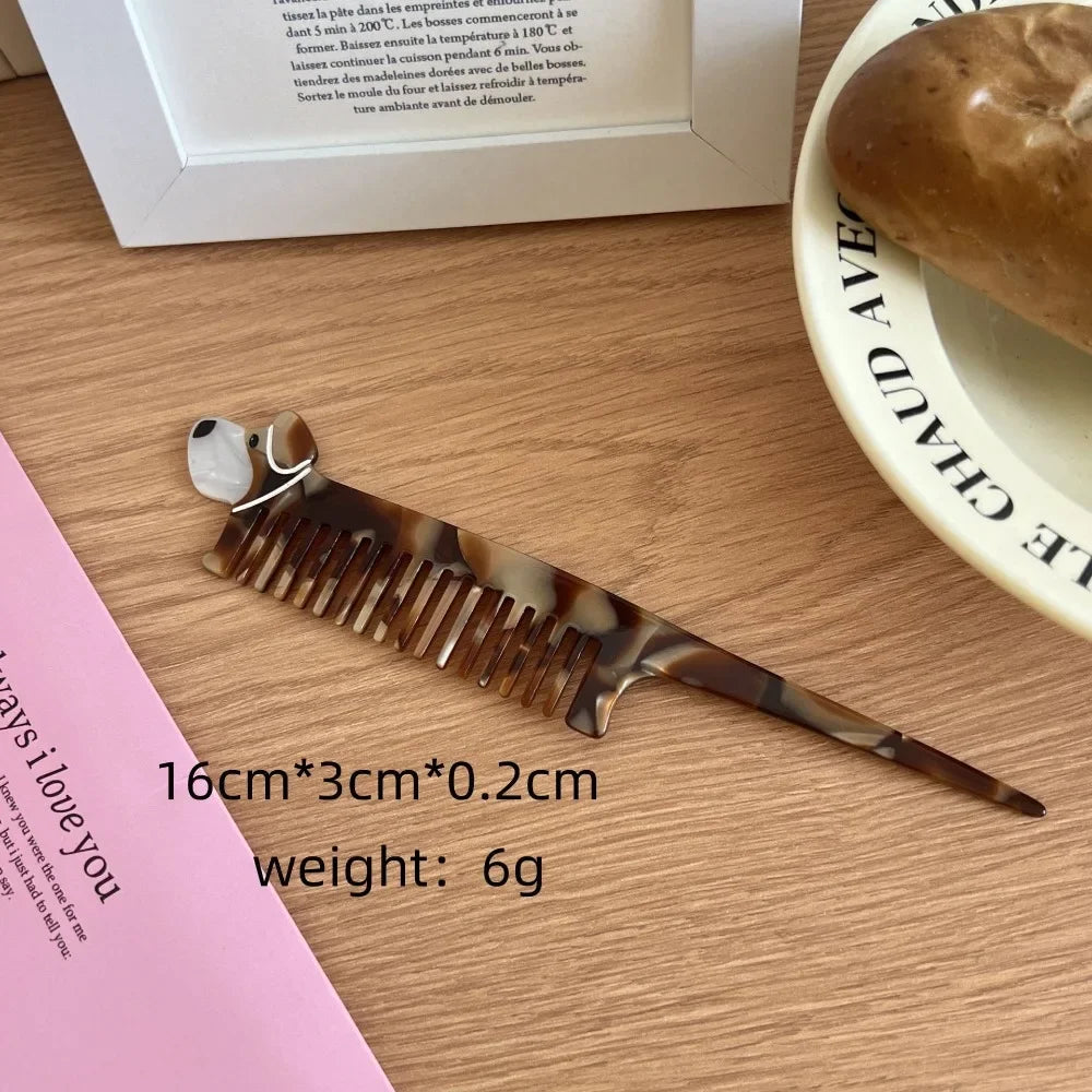 Tulip Acetate Wide Tooth Pointed Tail Hair Comb | Nixie