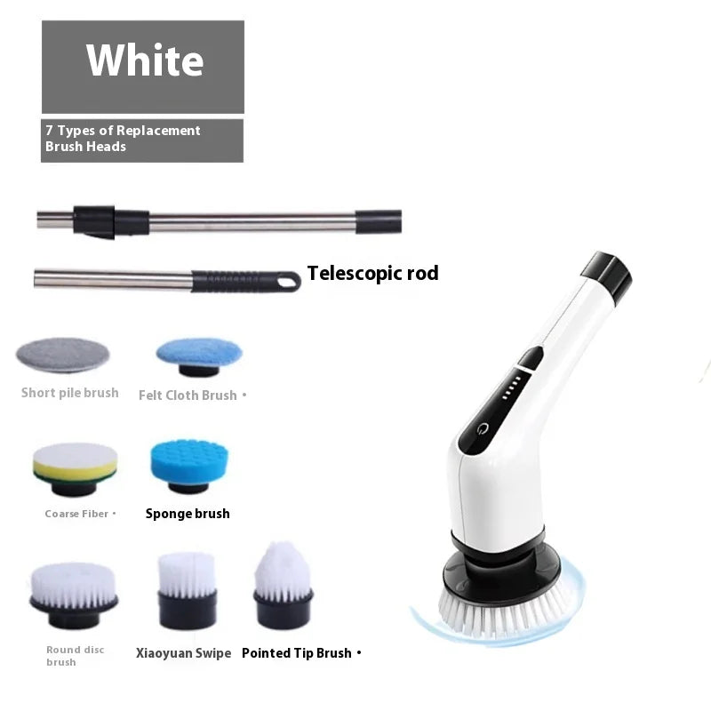 Electric Cleaning Brush Set | Telescopic Rod, Waterproof