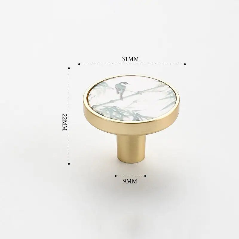 Chinese Ink Painting Zinc Alloy Cabinet Drawer Knob – Single Hole