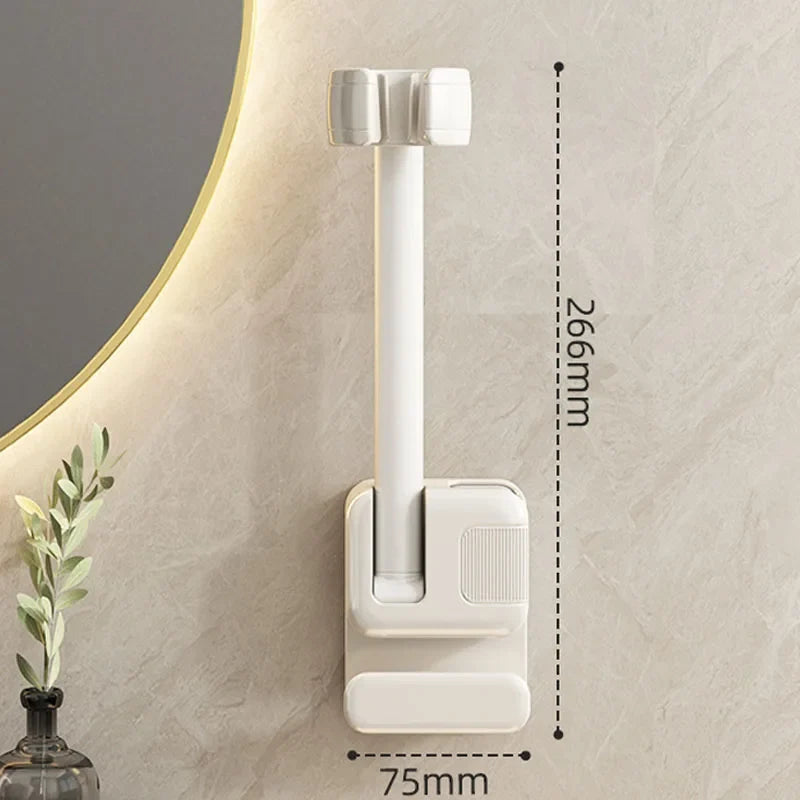 Wall-Mounted No-Drill Hair Dryer Holder & Bathroom Rack