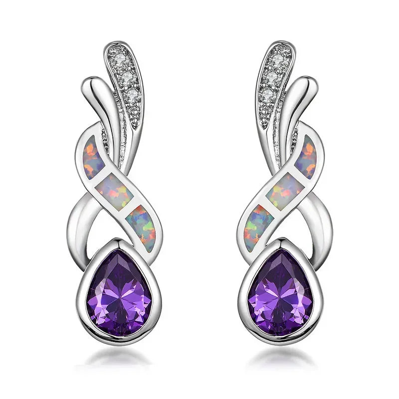 Women's Silver Drop Dangle Earrings – Bridal Wedding Gift