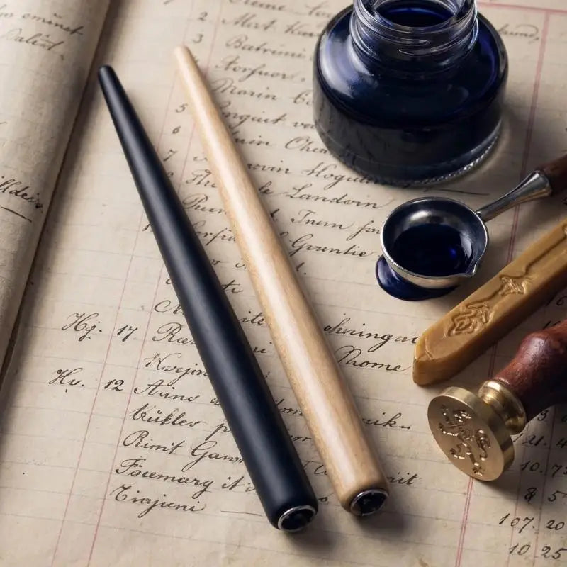Wooden Dip Pen – Stainless Steel Nib for Calligraphy & Art