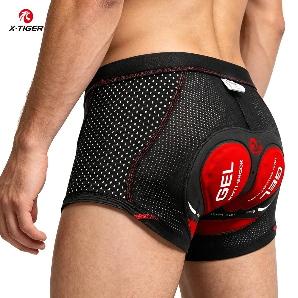 X-TIGER Men's 5D Gel Cycling Underwear Shorts | MTB Road Bike
