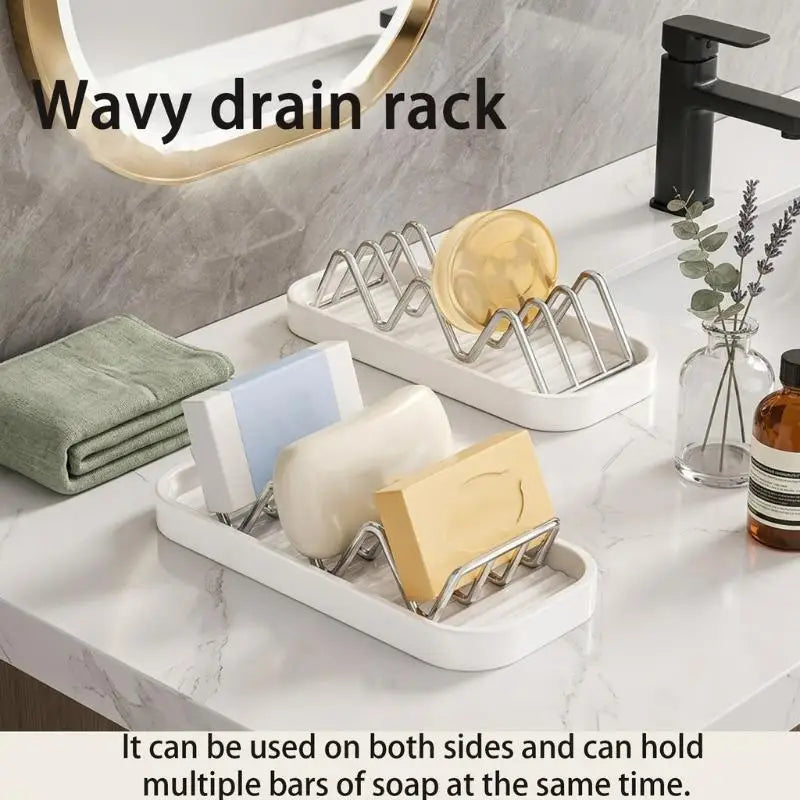 Self-Draining Soap Holder – Rustproof Stainless Steel, No Drill