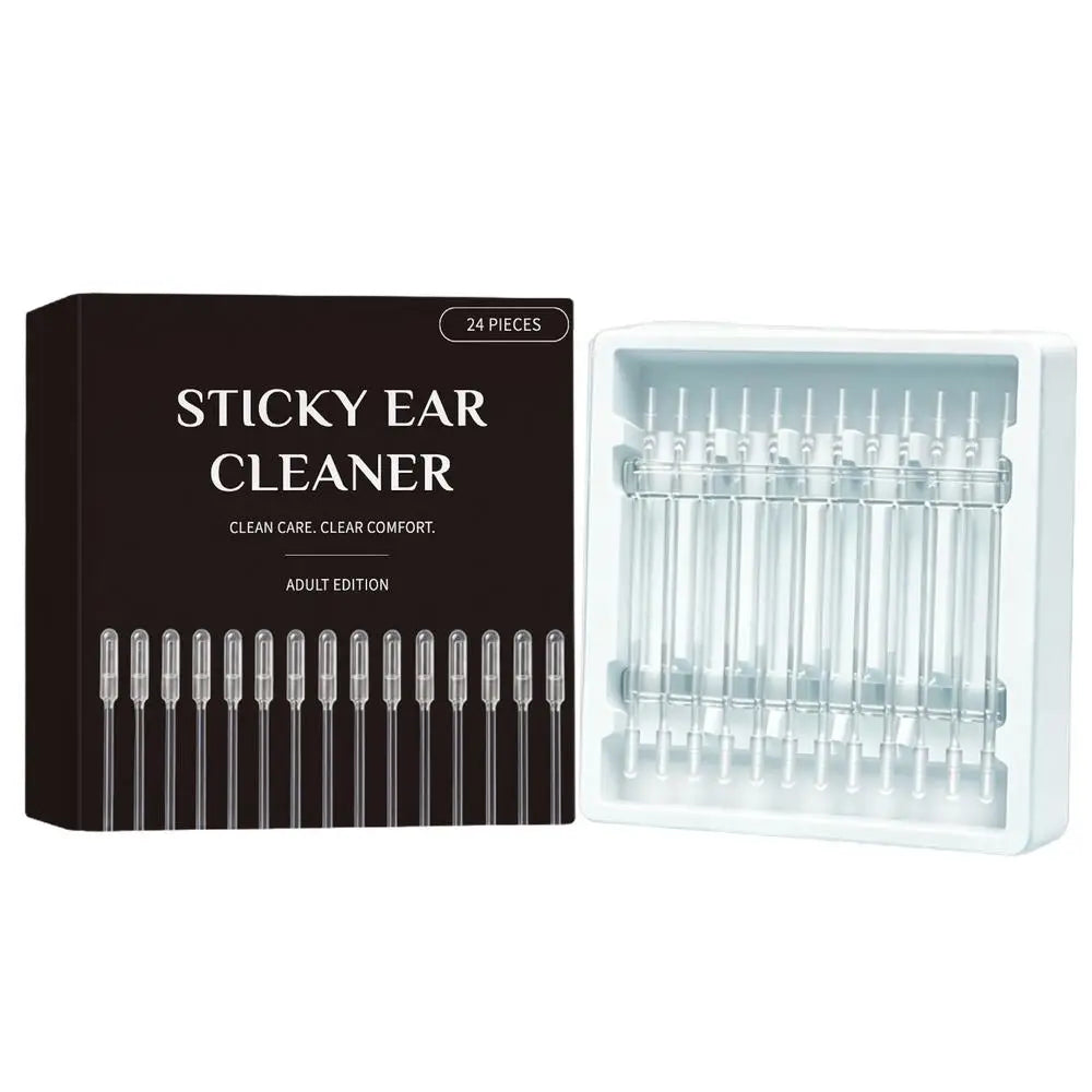 Reusable Sticky Ear Cleaning Sticks 24-Pack + Storage Case