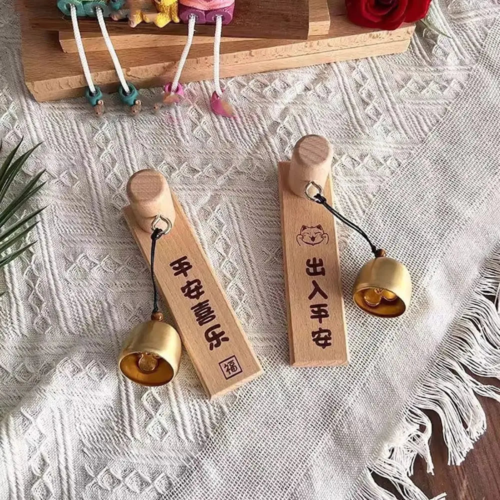 Wooden Door Bell Wind Chime – Self-Adhesive Shopkeeper Bell