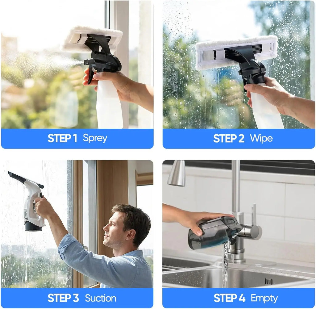 CENRR Cordless Electric Window Cleaner | Rechargeable Glass Tool