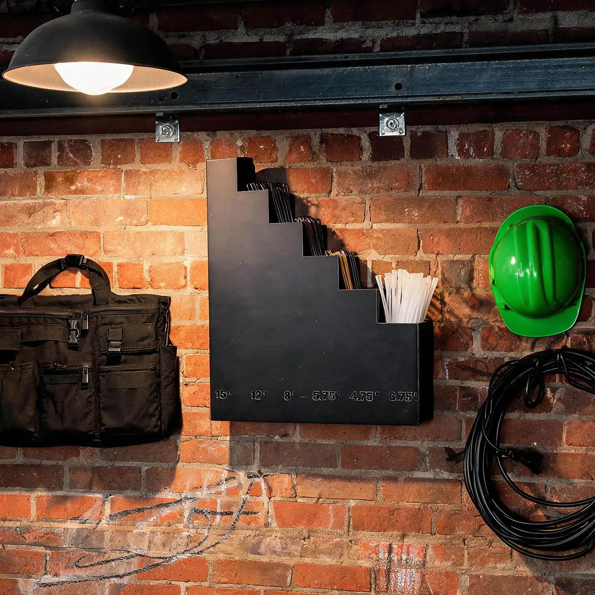 Wall-Mounted Zip Tie Organizer Rack | Garage Storage