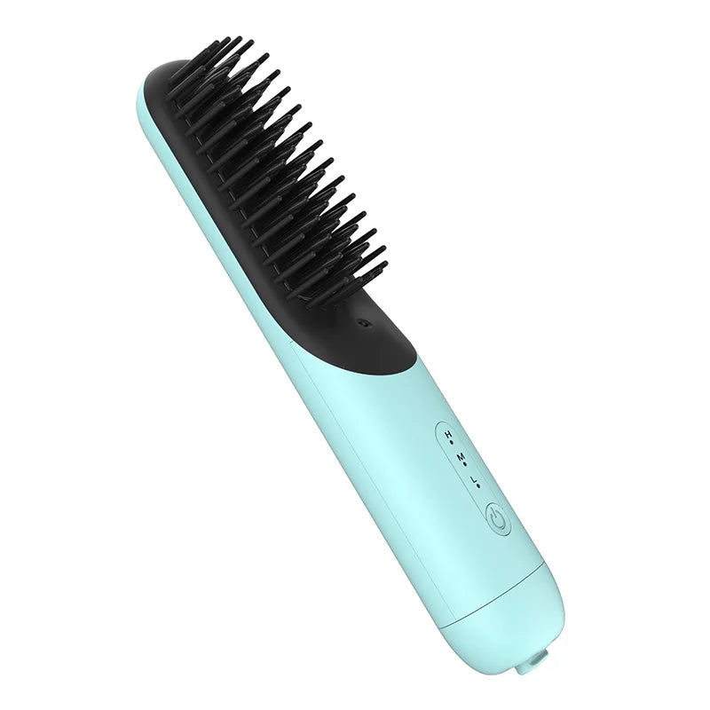 Wireless Negative Ion Hair Straightening Brush – USB-C Cordless