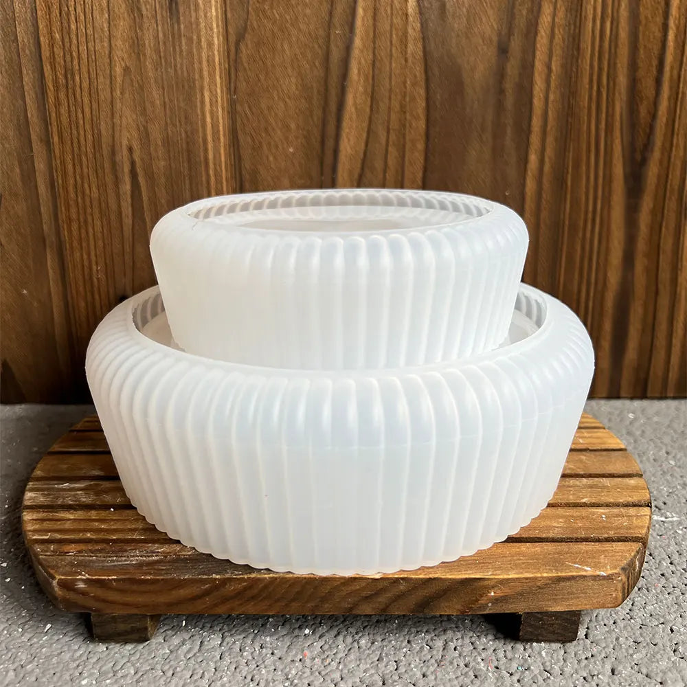 Striped Silicone Mold – Concrete Bowl, Candle & Flowerpot DIY