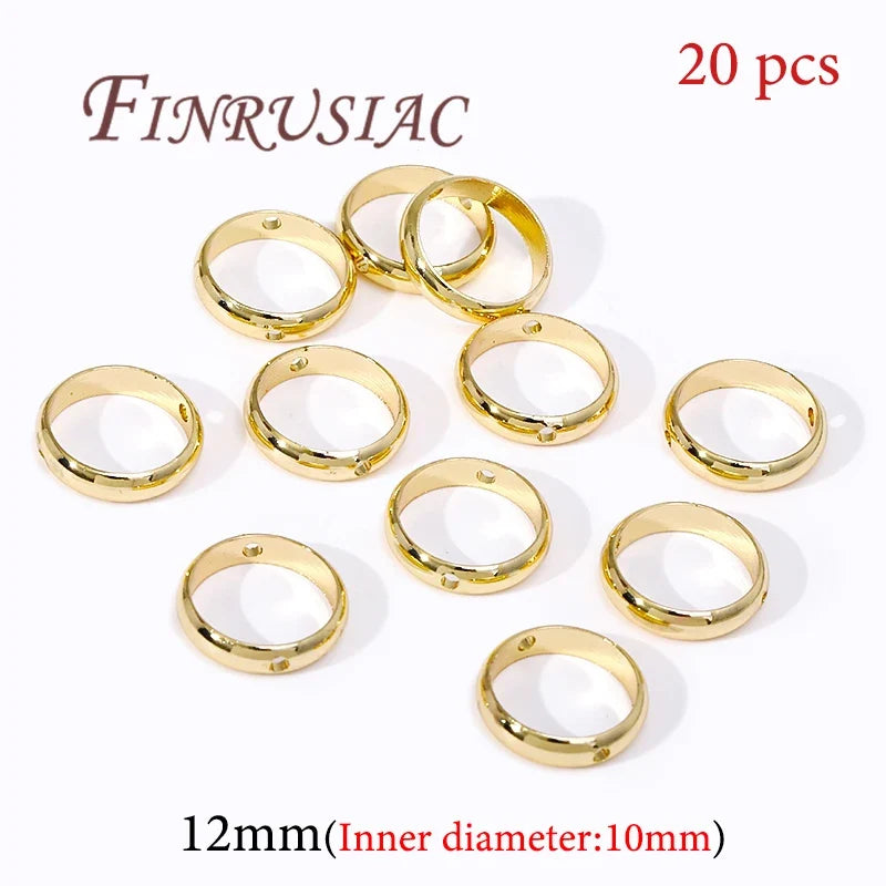 20Pcs 18K Gold Plated Bead Frames & Spacer Connectors DIY