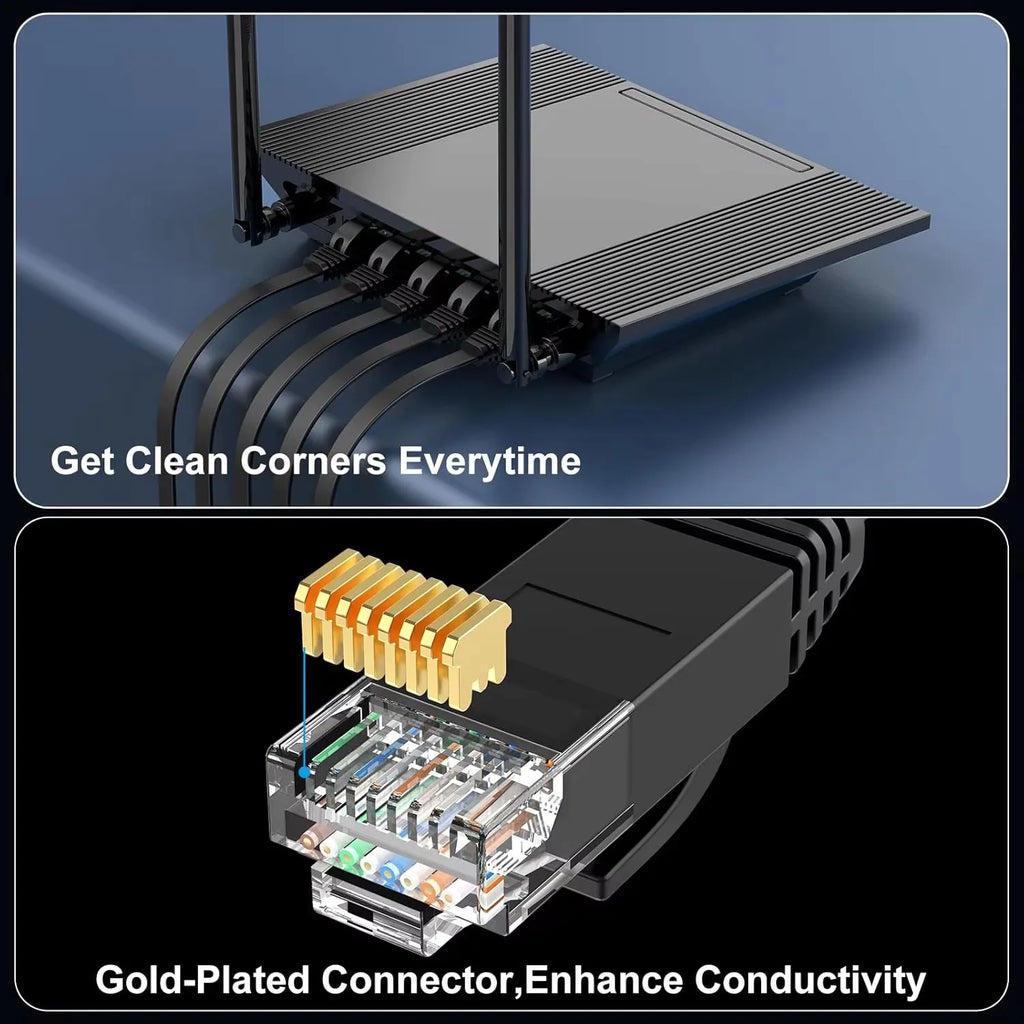 Cat 6 Flat Ethernet Cable – 1Gbps LAN for Gaming & Home