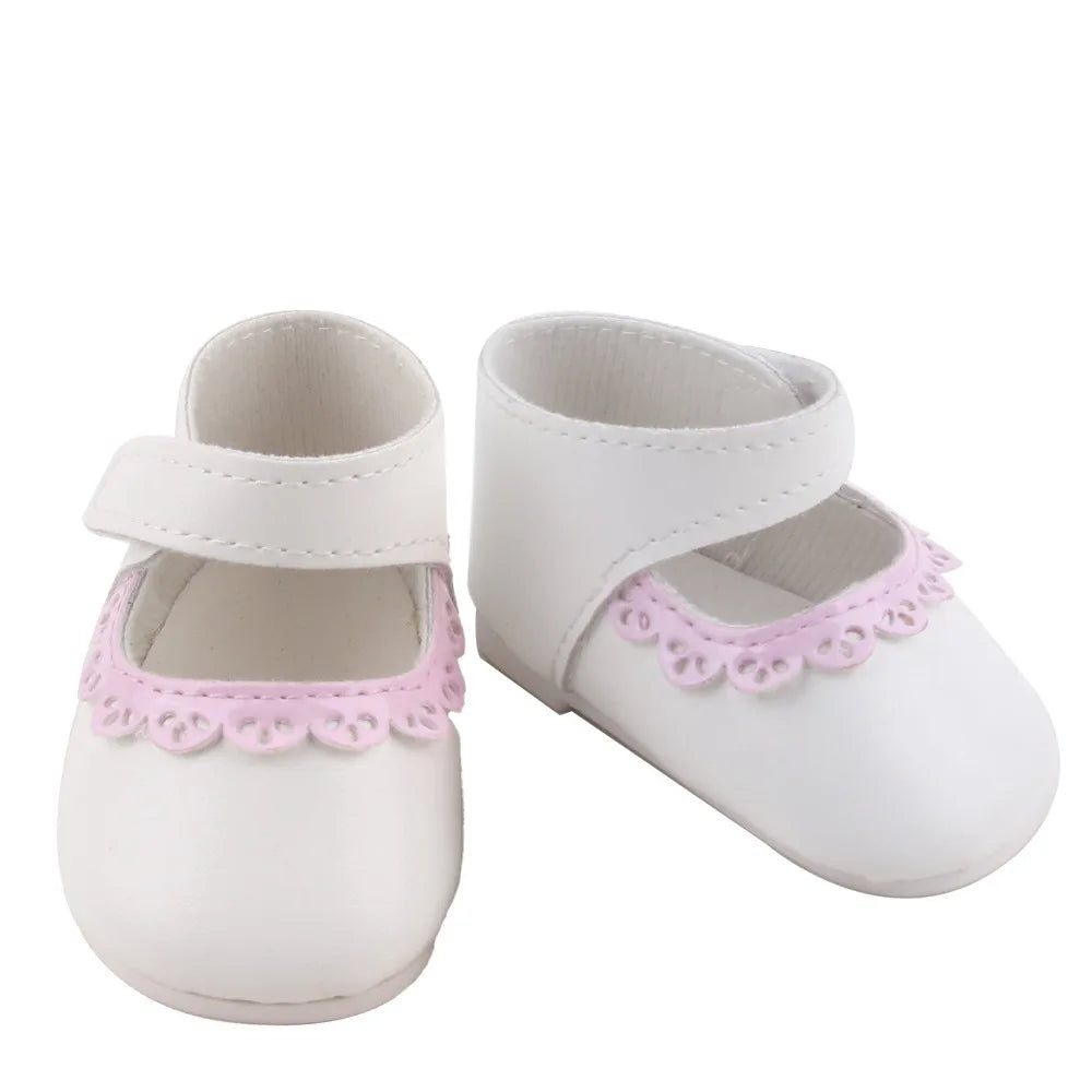 PU Leather Ruffle Mini Doll Shoes 8cm for 55cm / 22-Inch Dolls