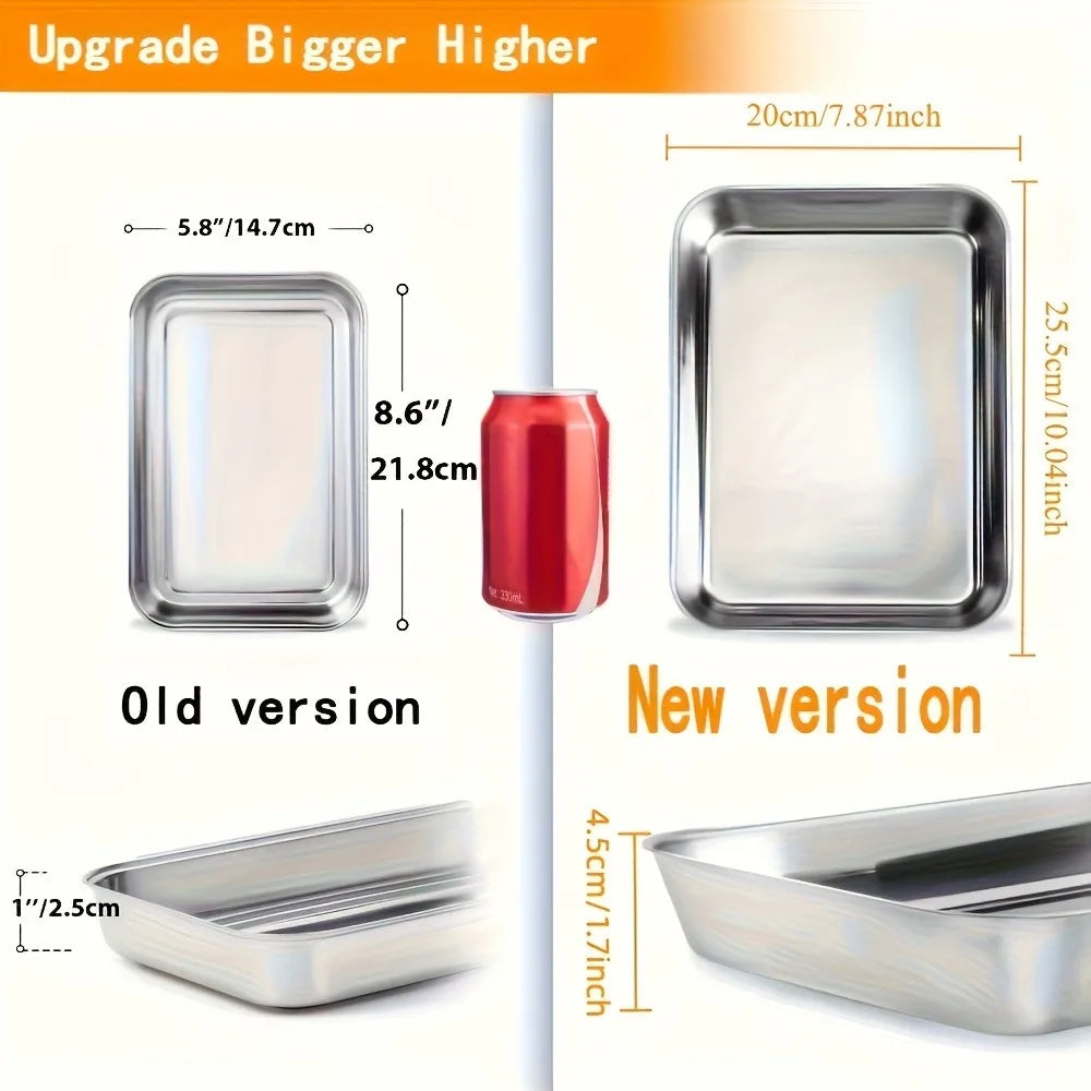 Stainless Steel Breading Pan Set – Food Prep & Marinating Trays