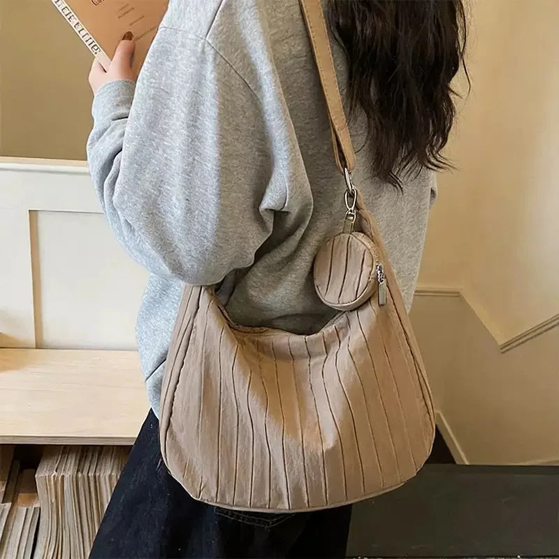 Women's Lightweight Nylon Crossbody Bag – Large Capacity Hobo