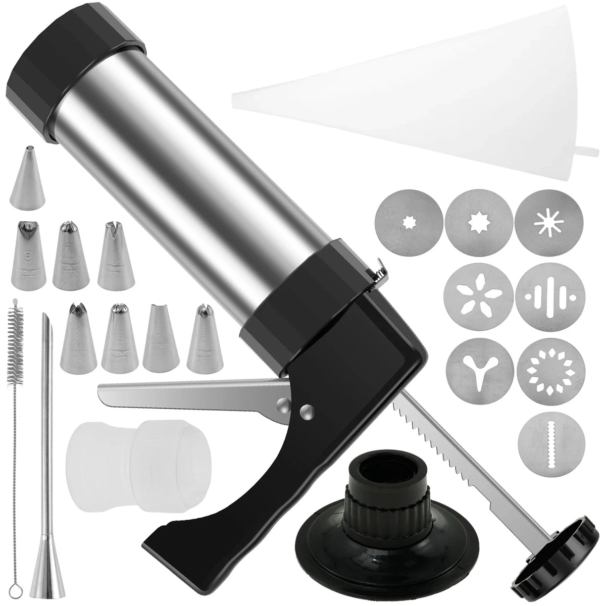 Stainless Steel Churro Maker Machine Kit with 3 Nozzle Tips