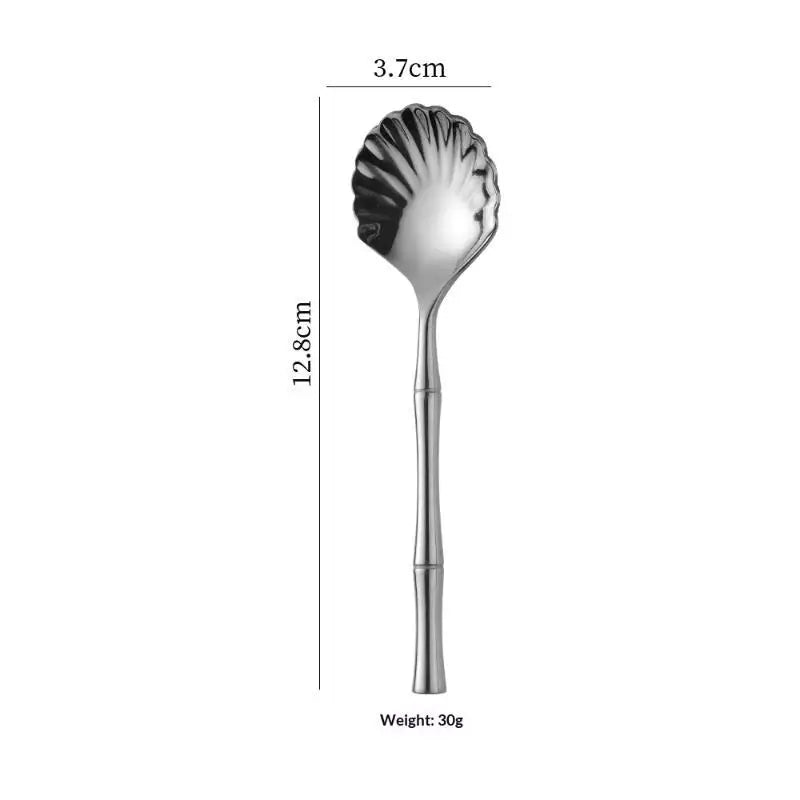 Seashell Stainless Steel Dessert Spoon – Tea & Wedding Gift