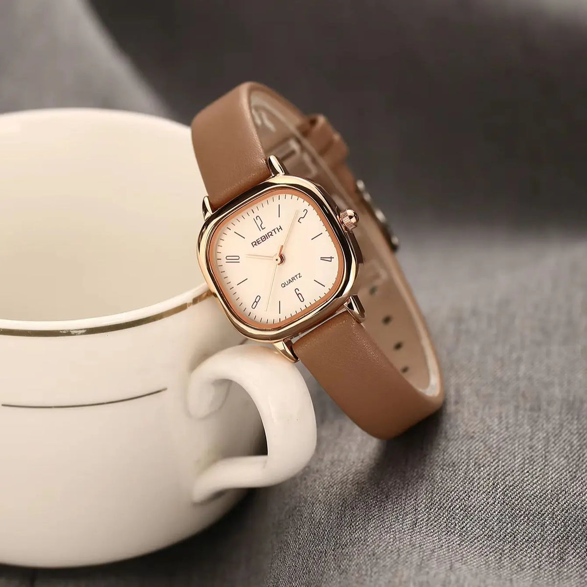 REBIRTH Roman Scale Quartz Watch | Leather Band, Water-Resistant