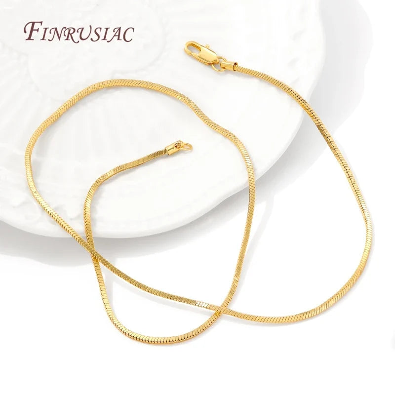 18K Gold Plated Snake Chain Necklace 50CM – Unisex DIY Jewelry