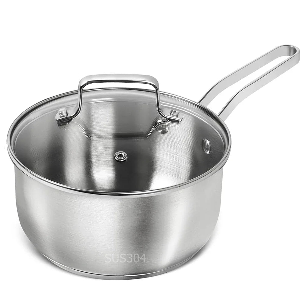 Punana 304 Stainless Steel Saucepan 1QT with Glass Strainer Lid