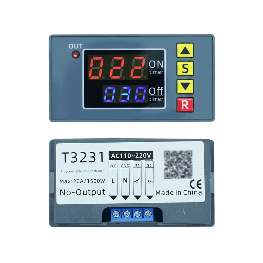 Gaqqee Digital Time Delay Relay Module DC 12V 24V AC 110–220V