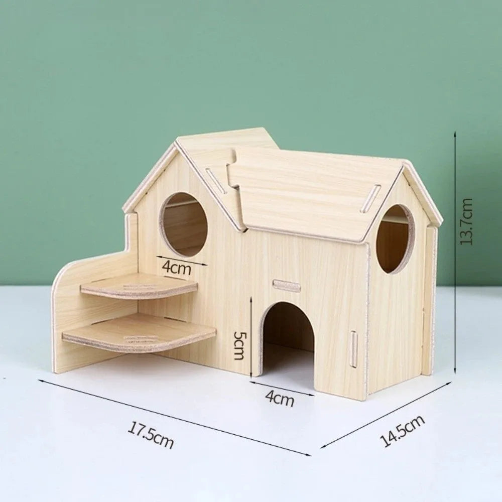 Wooden Hamster Villa Seesaw Swing Climbing Cage Toy