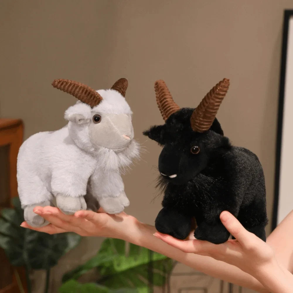 Realistic Big Horn Goat Plush Stuffed Animal Toy | 20cm & 26cm