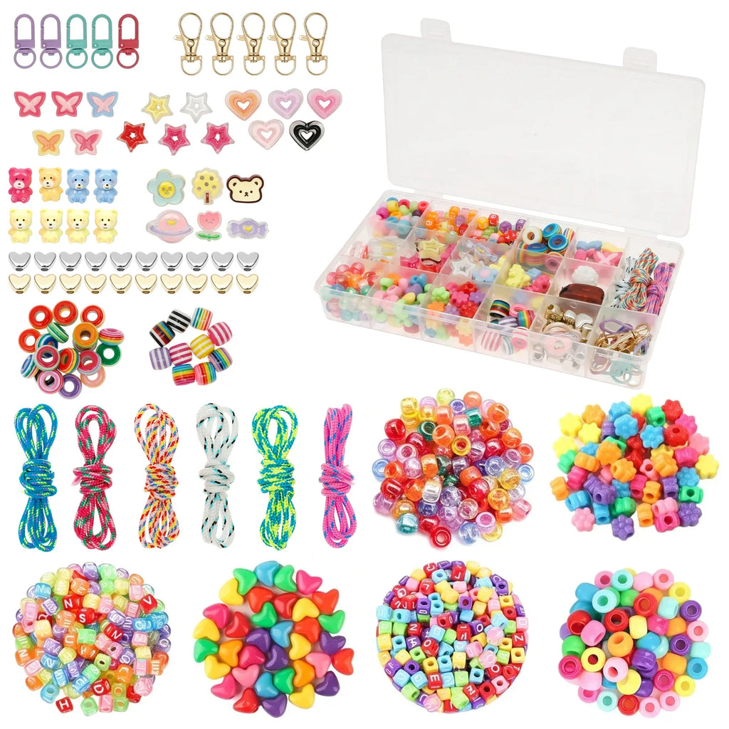 DIY Bead Keychain Making Kit – Colorful Beads & Charms