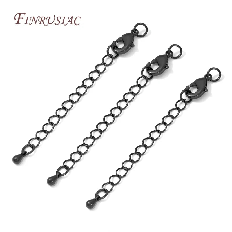 Black Brass Extension Chains with Lobster Clasps | Jewelry Making