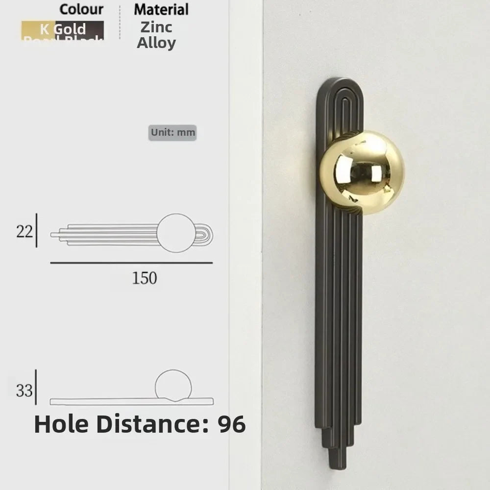 Gold Zinc Alloy Cabinet Handle – Modern Minimalist Drawer Pull