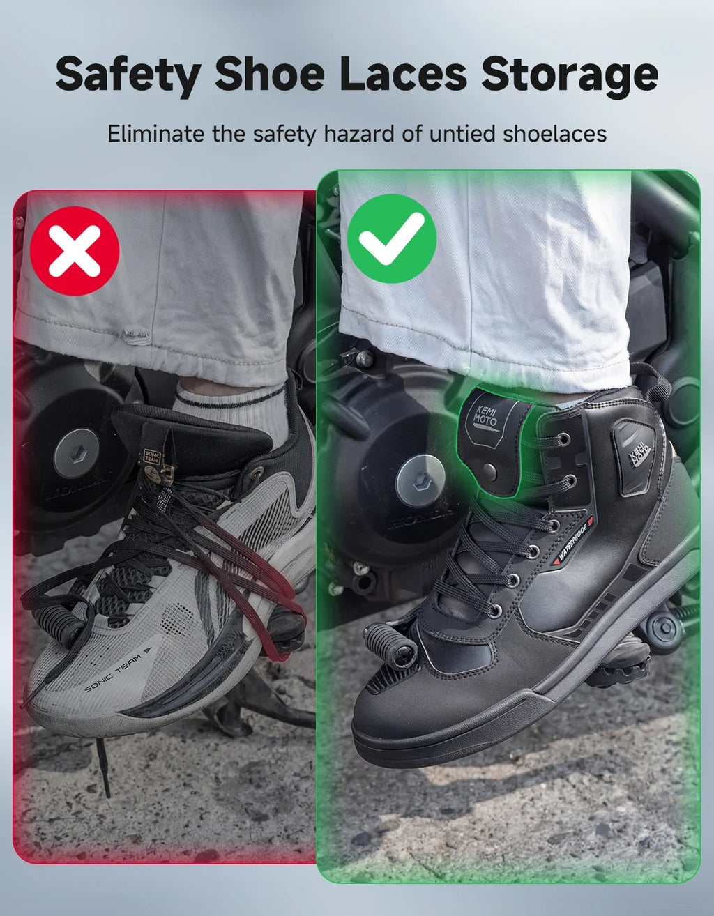 KEMITOUR Men's Waterproof Motorcycle Shoes | Ankle Protection