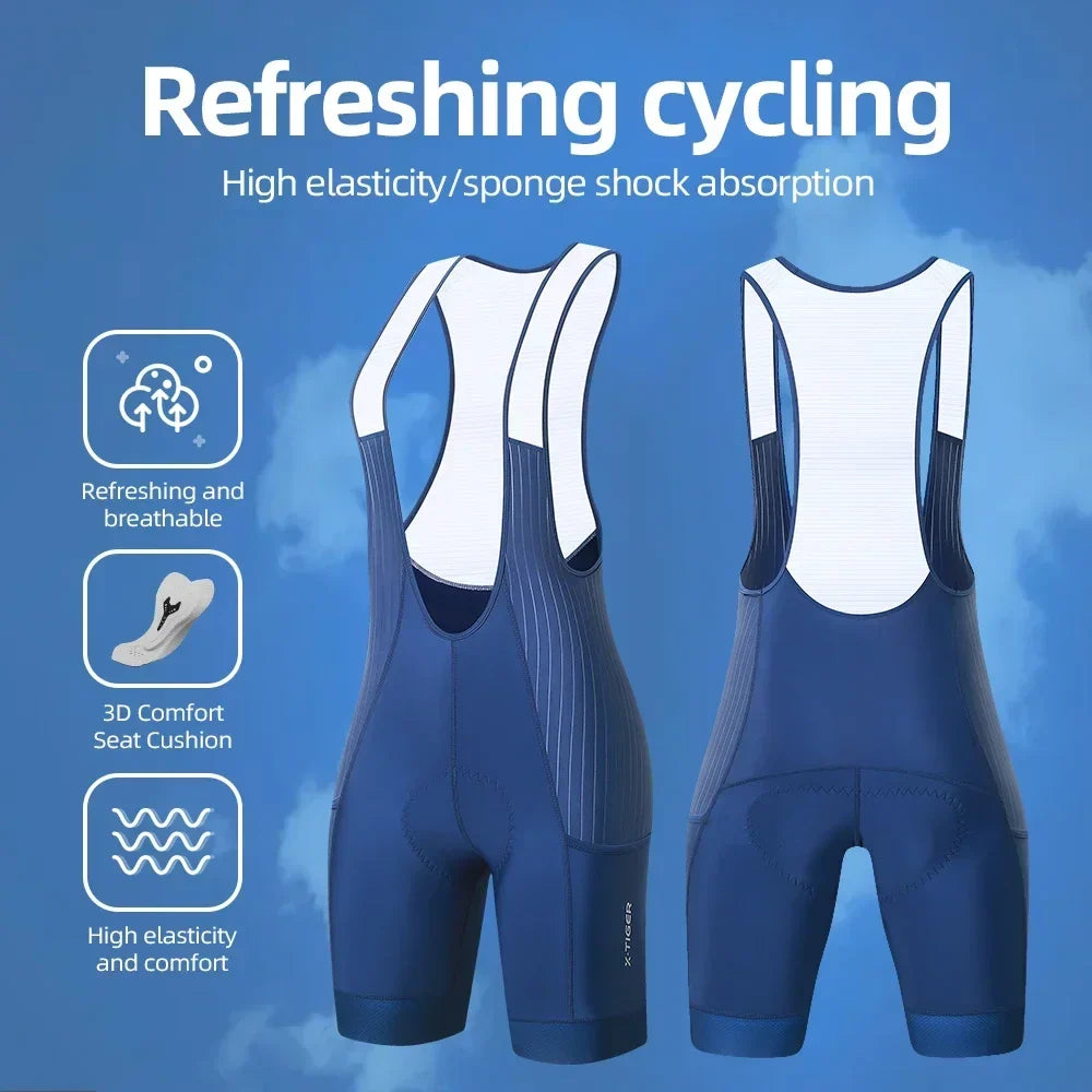 X-TIGER Women's Cycling Bib Shorts – Cushioned & Breathable