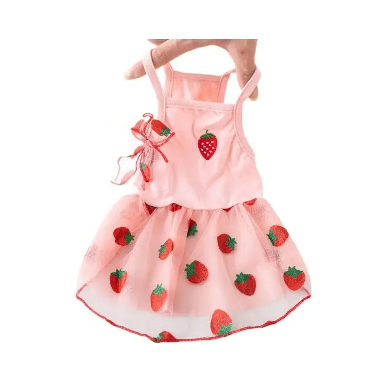 Strawberry Princess Pet Dress for Cats & Dogs – XS to XL