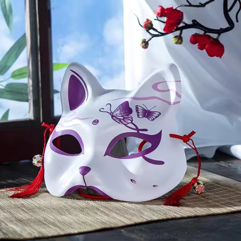 Handmade Japanese Cat Half Face Mask – Anime Cosplay