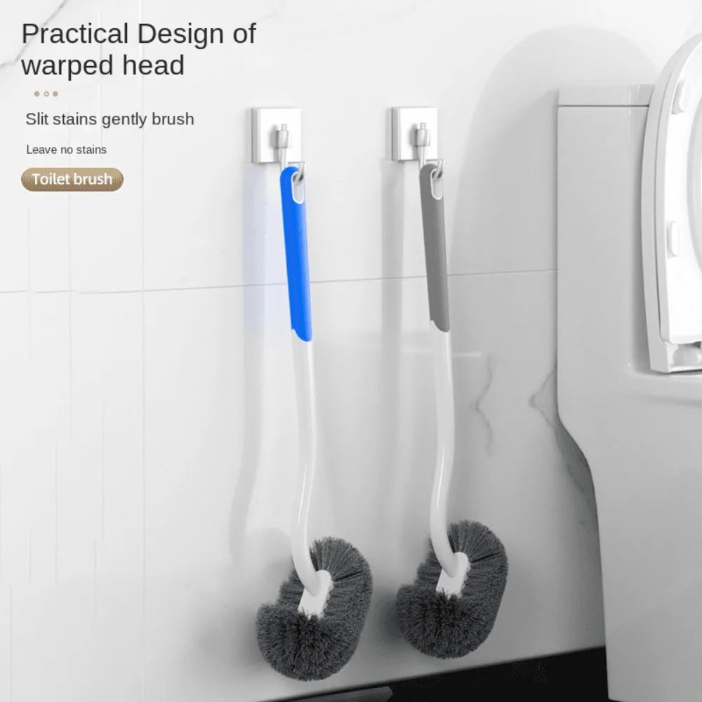 Wall-Mounted S-Shape Toilet Brush – Long Handle, No Dead Corners