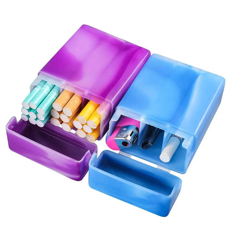 Portable Plastic Cigarette Case with Compartments | Random Color