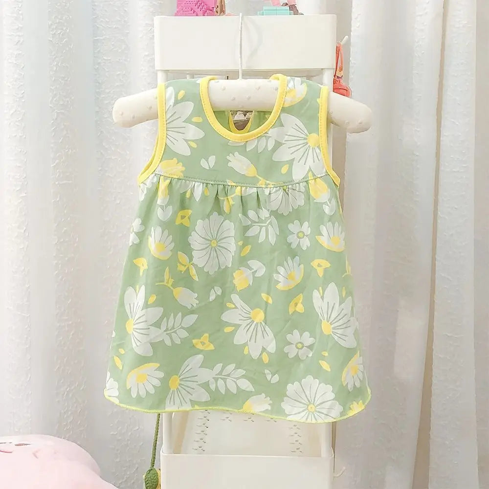 Pure Cotton Baby Girl Dress – Cartoon Print Summer Princess