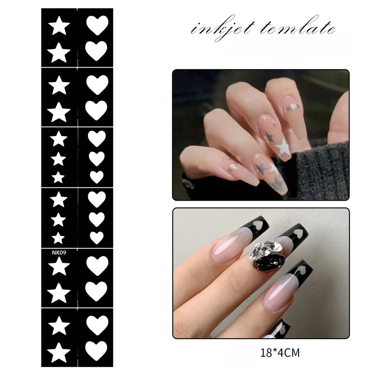 5-Sheet Nail Art Stamping Stencils – Hollow Out Decal Plates