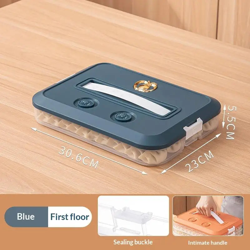 Stackable Dumpling Storage Containers with Airtight Lids 1-4 Layers