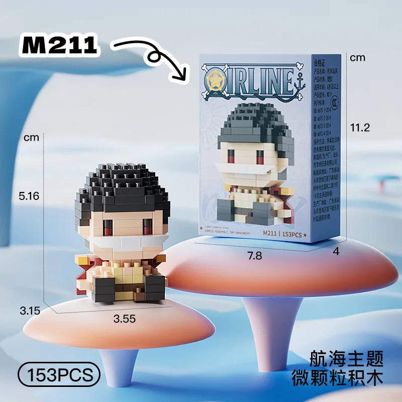 One Piece Anime Mini Block Figures – 20 Styles | 3D Assembly Toy