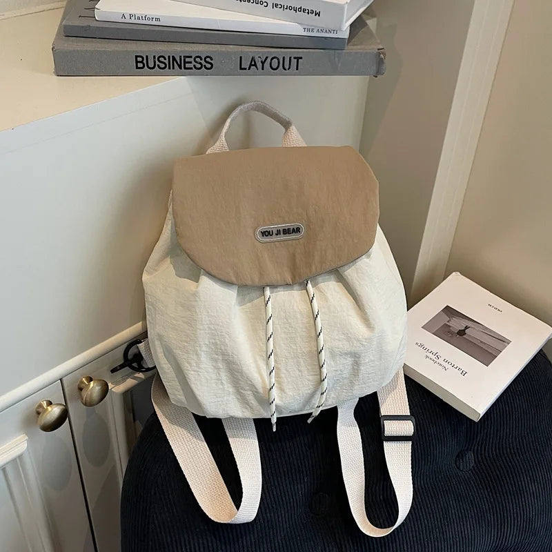 Korean Style Mini Nylon Backpack – Lightweight Travel & Commute