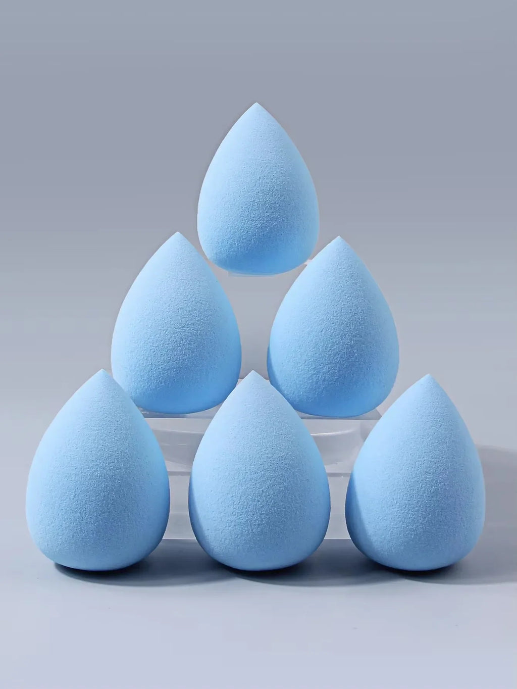 Blue Teardrop Makeup Puff Set – 6 Pc Non-Latex Sponges