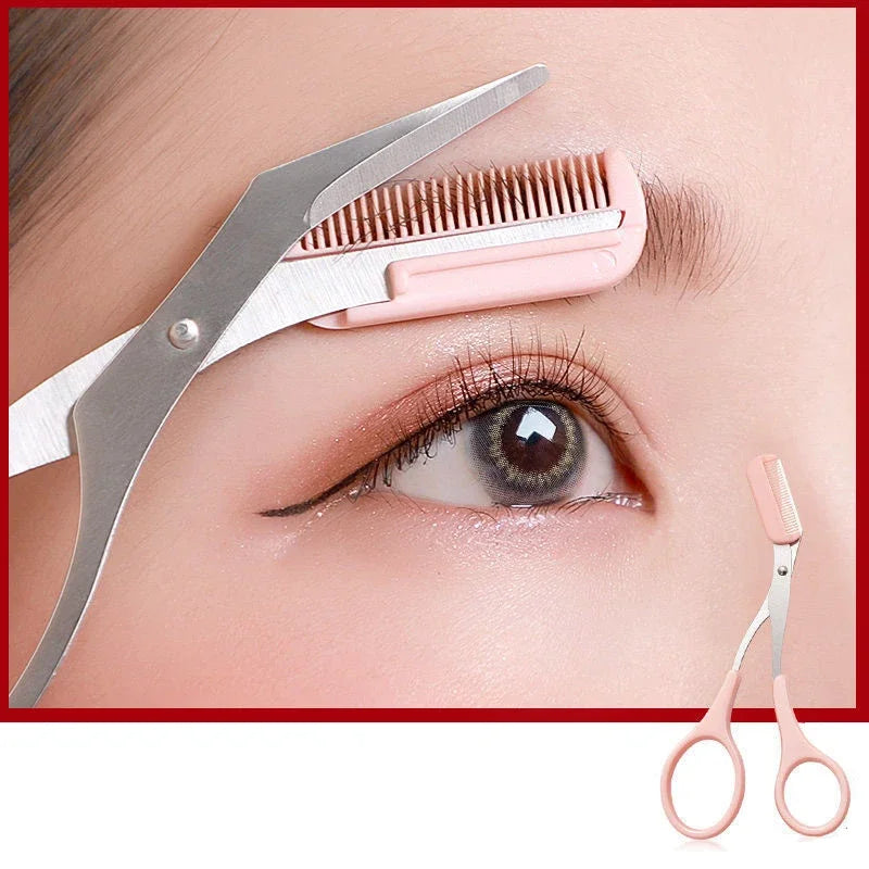 Eyebrow Trimming Razor & Scissors Set – Safe Grooming Kit