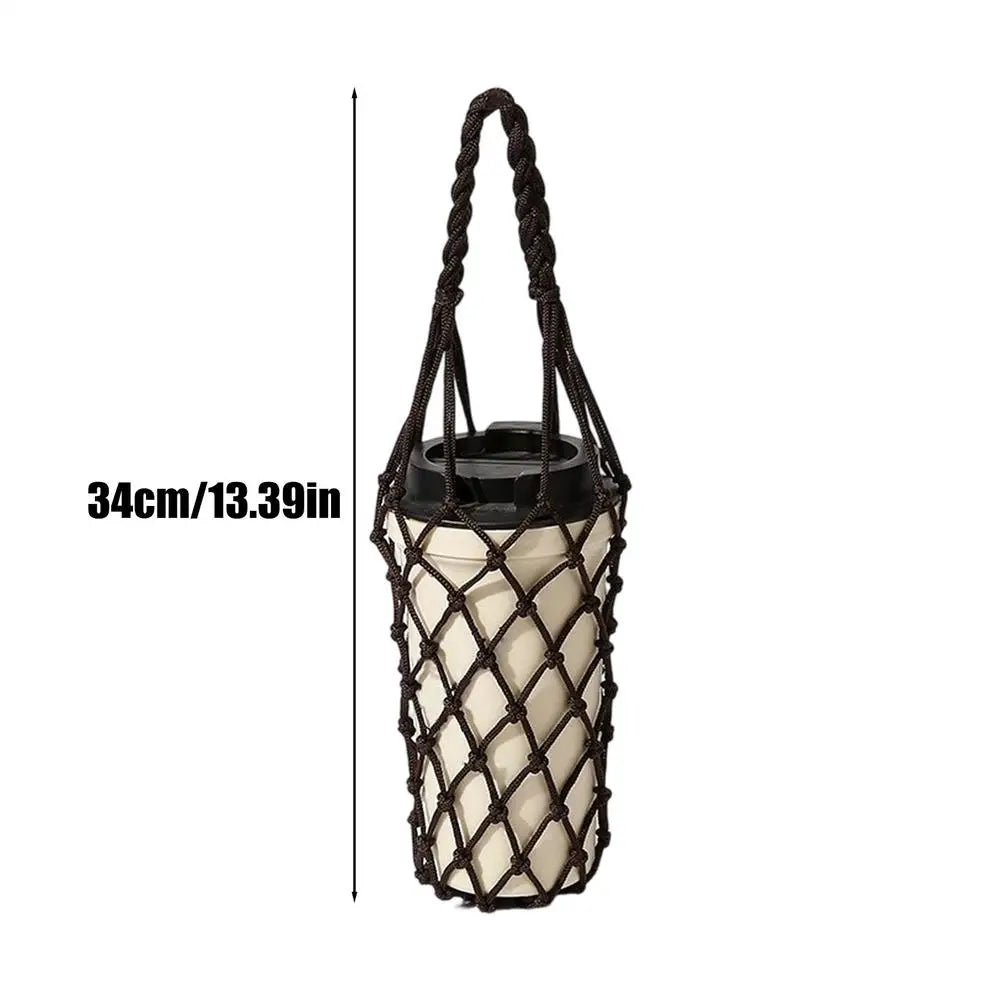 Crochet Mesh Water Bottle Bag Carrier Sleeve | Sports Travel