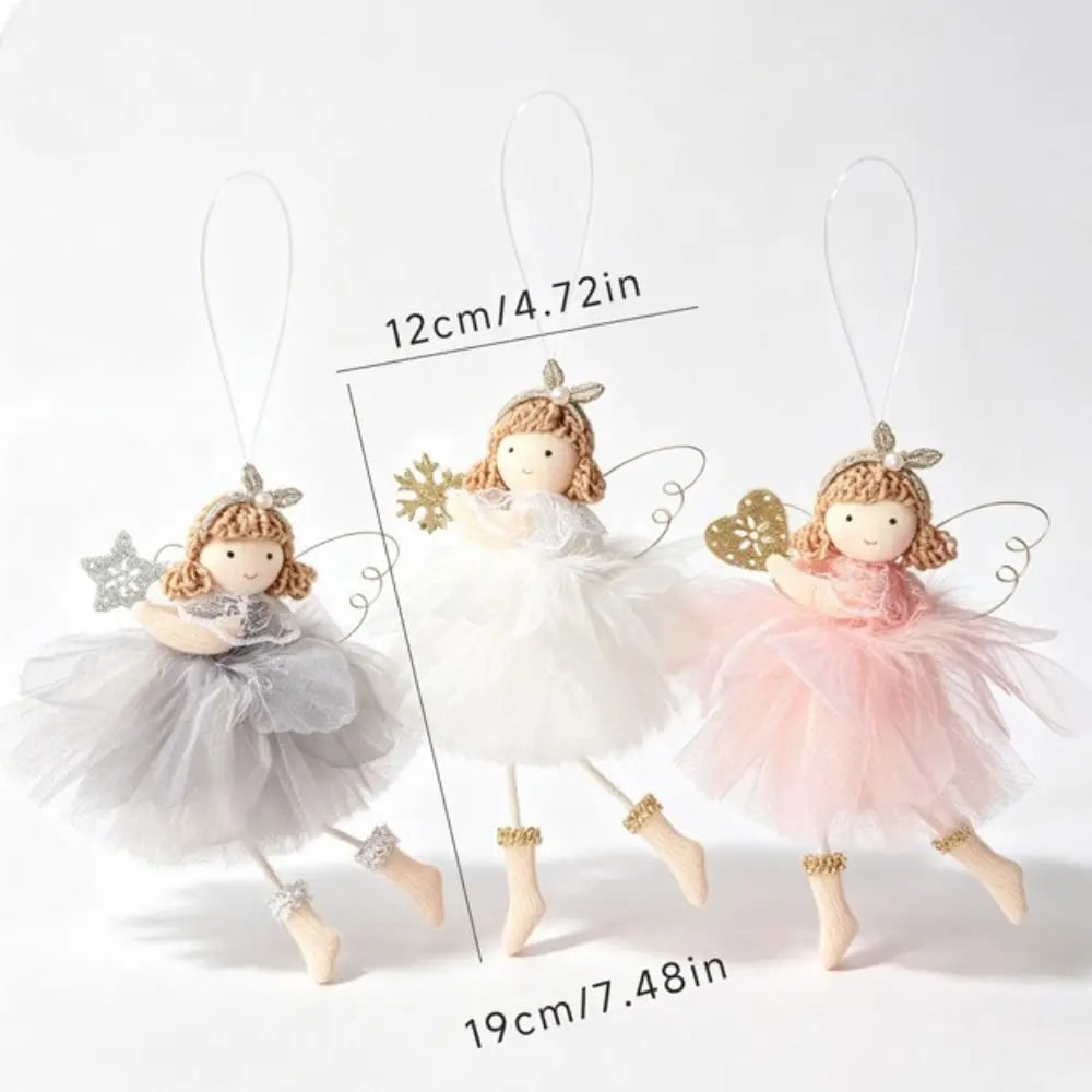 Plush Christmas Angel Ornament – Fluffy Wings Hanging Pendant