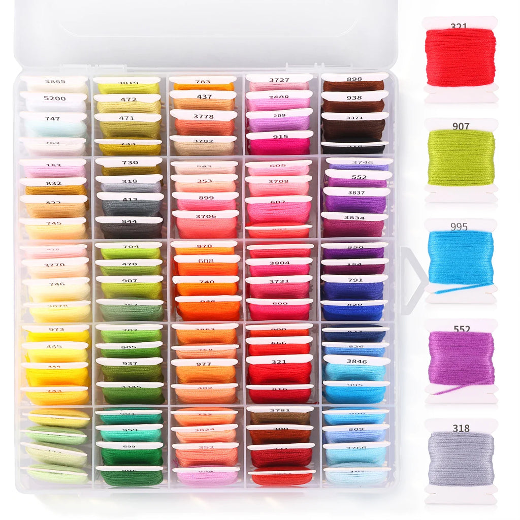 100 Colors Embroidery Floss Kit – DMC Cross Stitch Thread Set