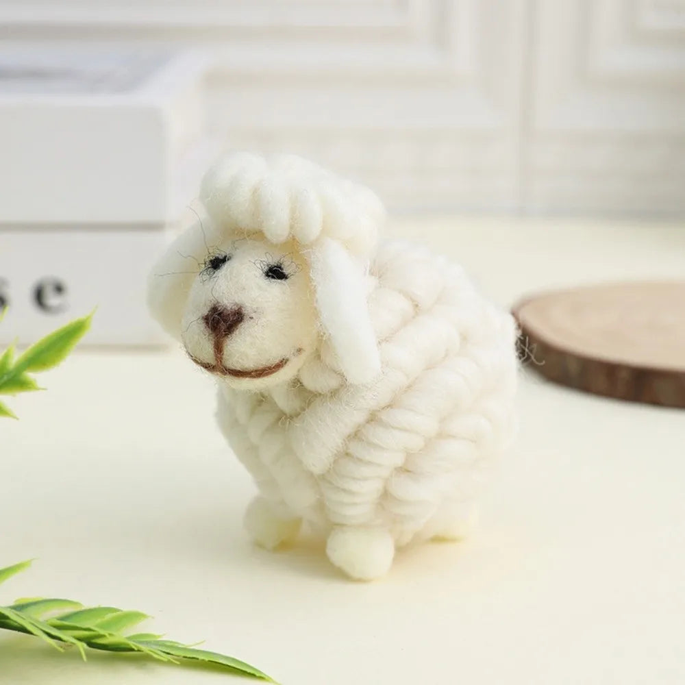 Wool Felt Christmas Sheep Figurine Nordic Lamb Ornament
